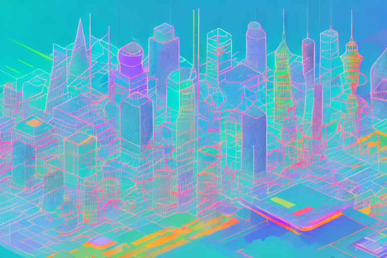 A vibrant digital cityscape