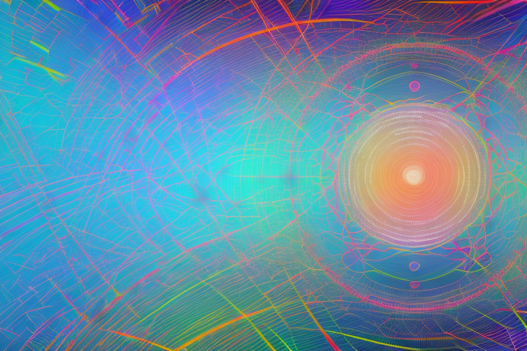 A vibrant digital landscape symbolizing the internet