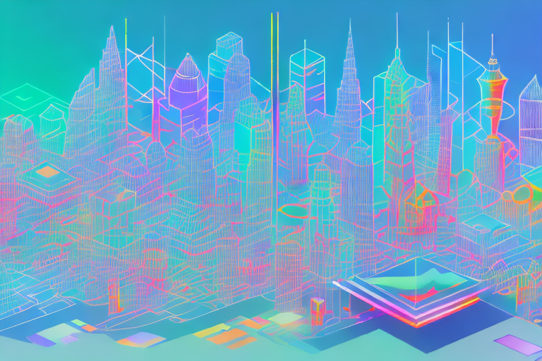 A vibrant digital cityscape