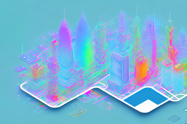 A vibrant digital cityscape