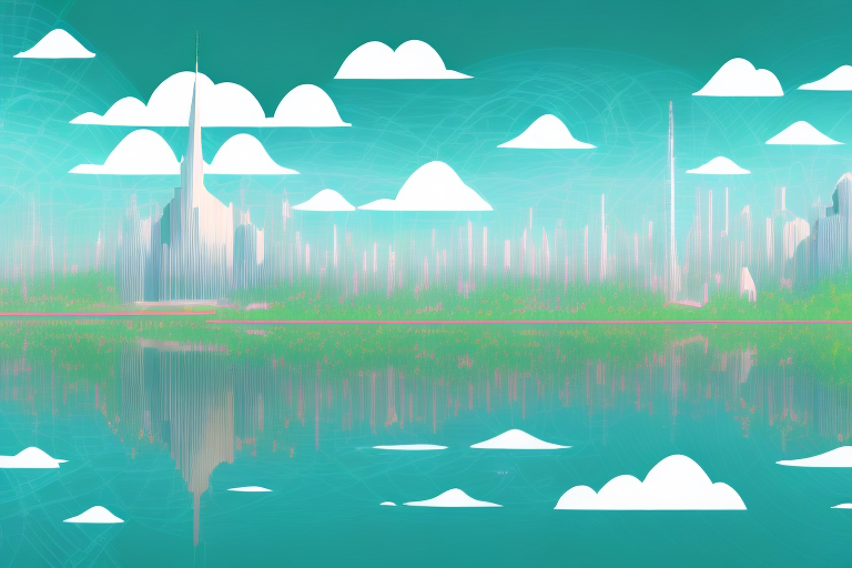 A digital landscape symbolizing the internet
