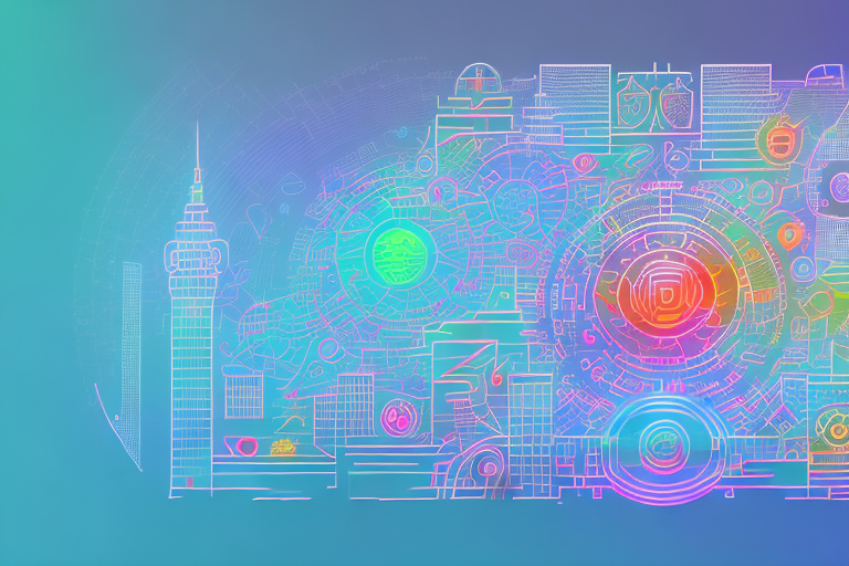 A vibrant digital cityscape