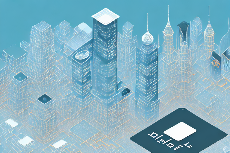 A bustling digital cityscape