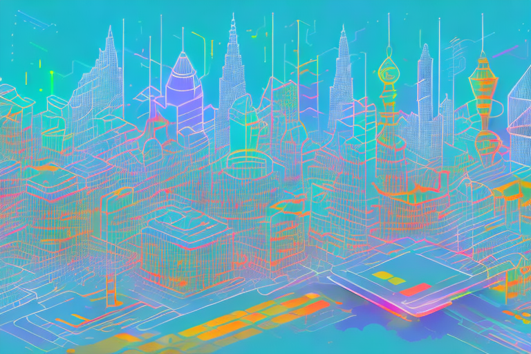 A vibrant digital cityscape