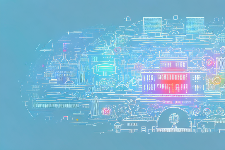 A vibrant digital cityscape