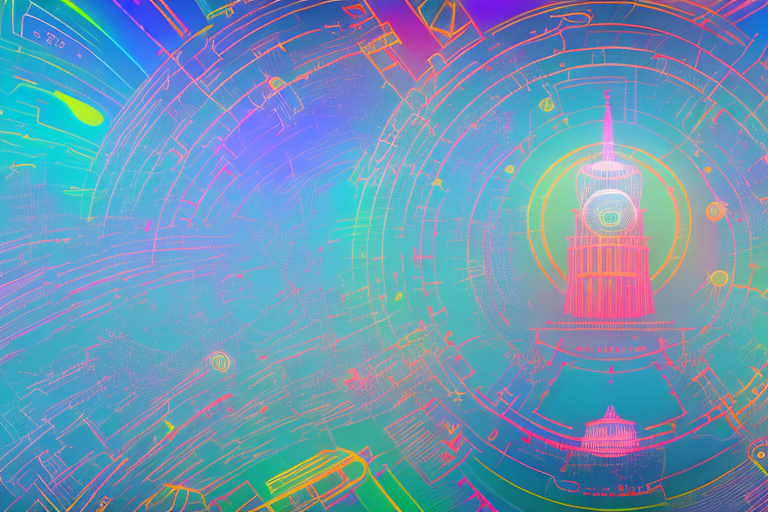 A vibrant digital landscape representing the internet