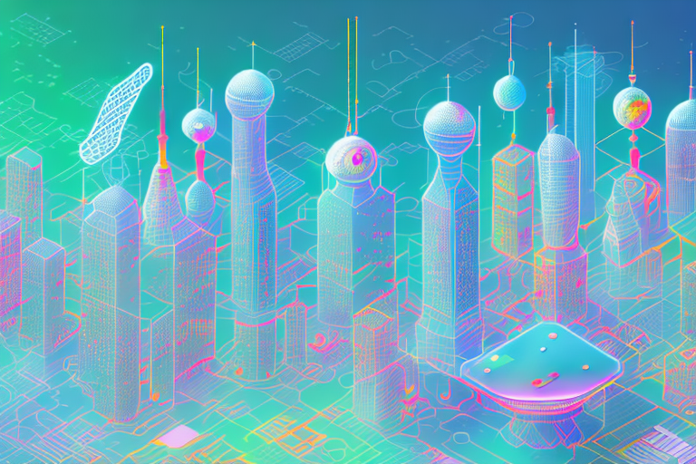 A vibrant digital cityscape