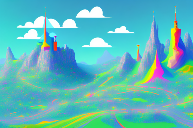A vibrant digital landscape representing the internet
