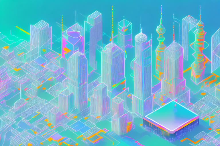 A vibrant digital cityscape