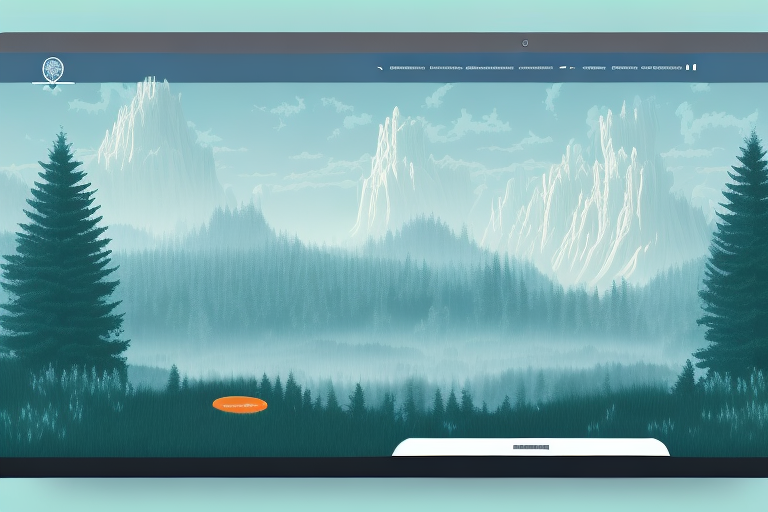 A picturesque seelbach (westerwald) landscape with digital elements like browser windows and mouse cursors floating around