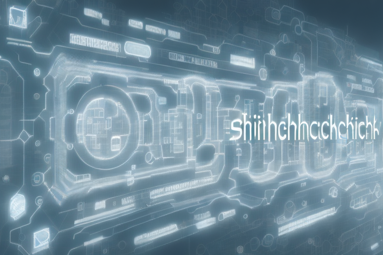 A digital cityscape representing sienhachenbach with different abstract symbols for various internet agencies