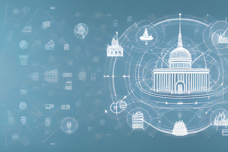 A digital landscape representing the internet