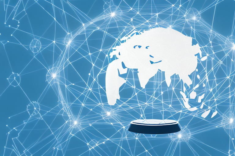 A digital globe connected with various symbolic digital marketing tools