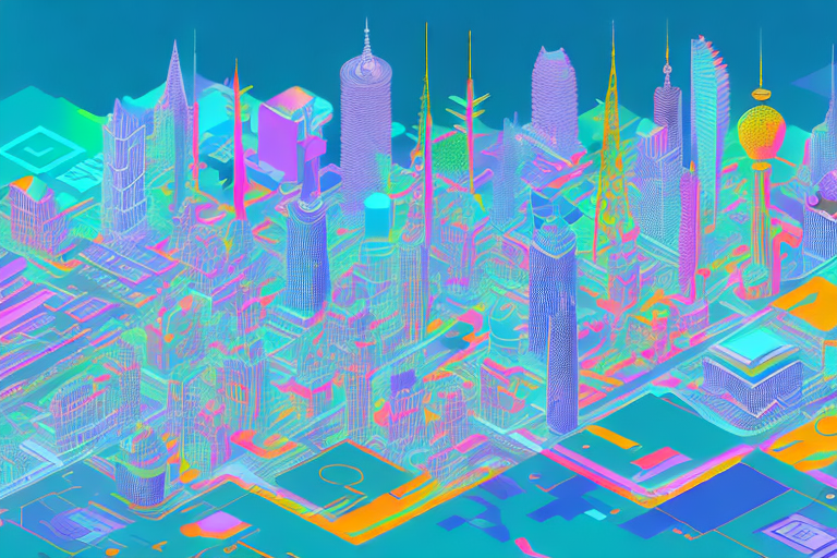 A vibrant digital cityscape