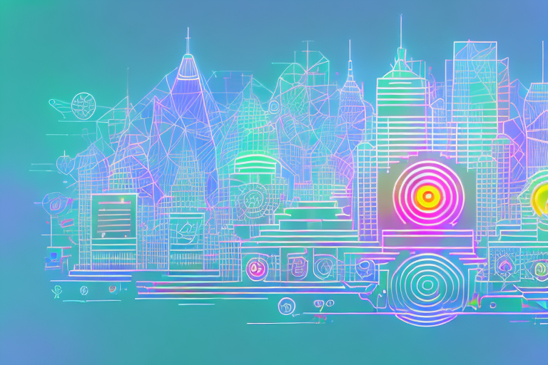 A vibrant digital cityscape