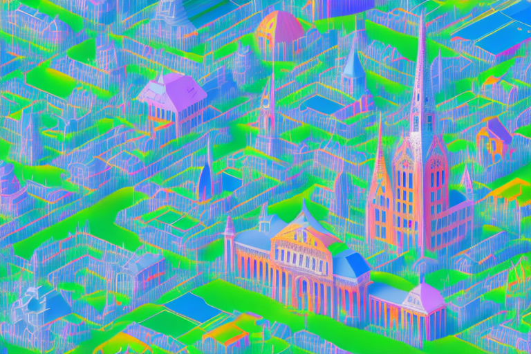 A vibrant digital landscape representing the internet