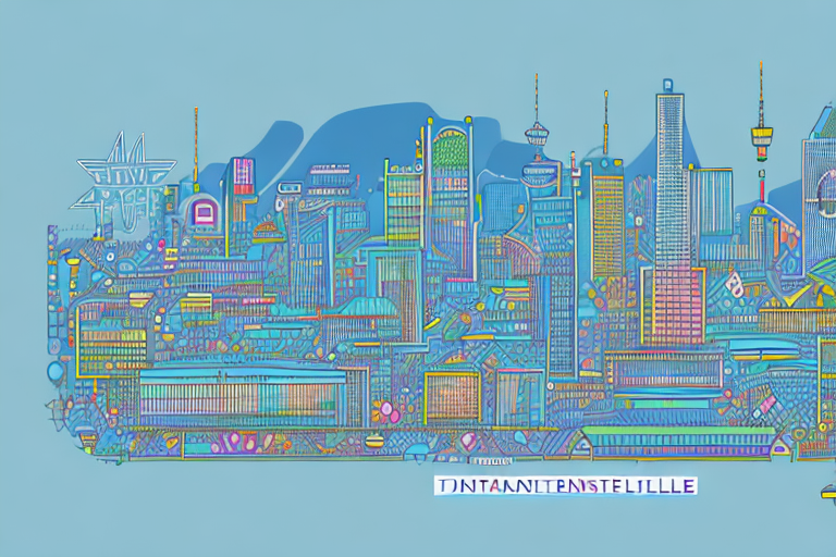 A vibrant digital cityscape