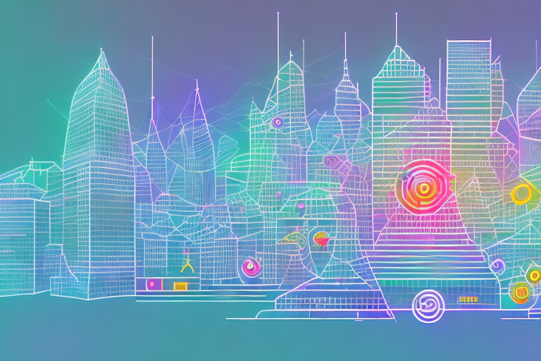 A vibrant digital cityscape