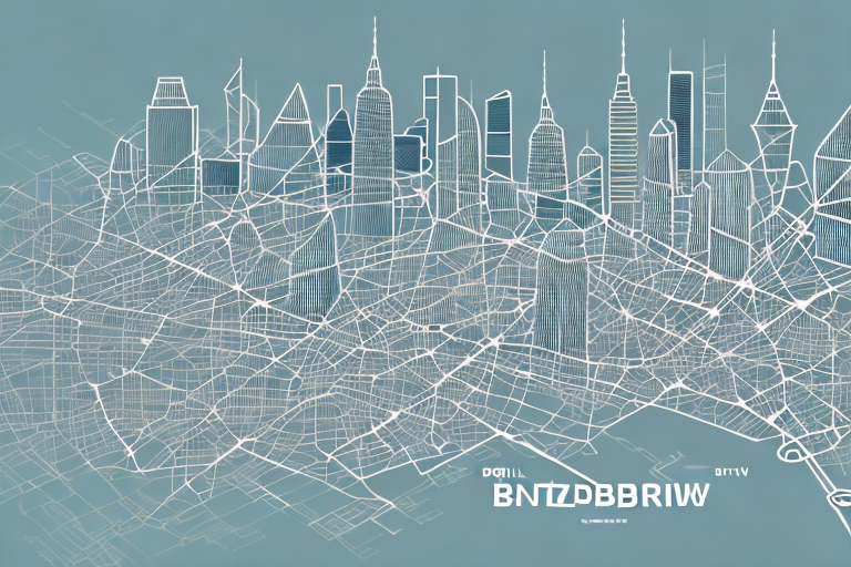 A bustling digital cityscape