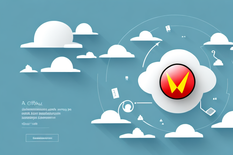 A picturesque schönau landscape with various symbolic internet icons like a mouse