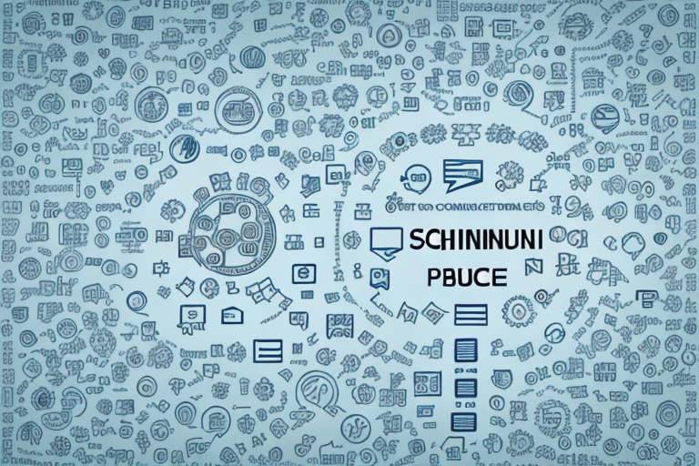 The schönbrunn palace surrounded by various digital elements like website icons