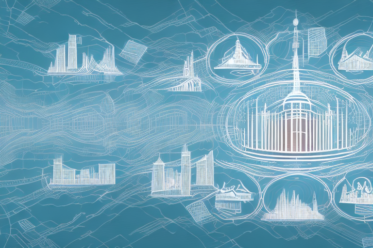 A digital landscape representing the internet