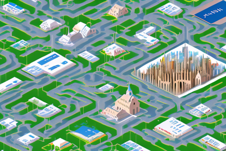 A digital landscape representing the internet