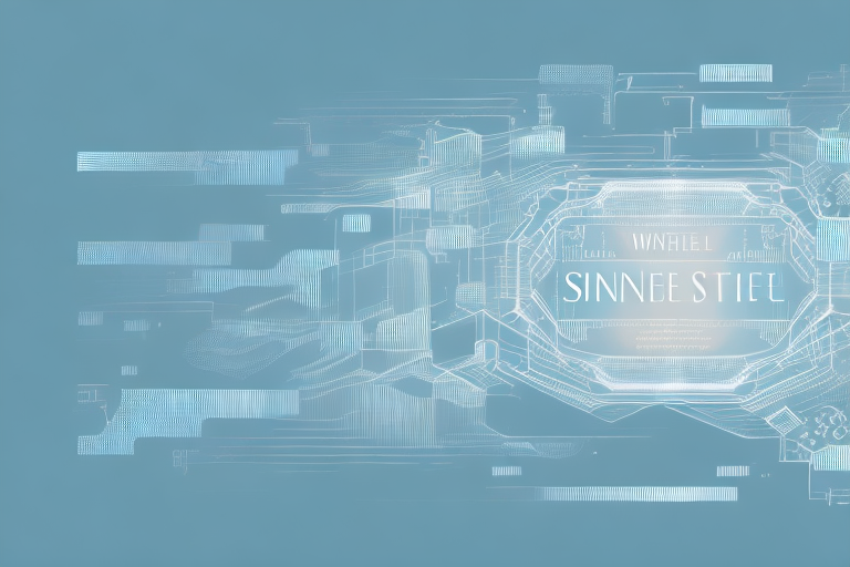 A digital landscape representing singen (hohentwiel) with symbolic elements of internet technology and the silhouette of a few agency buildings