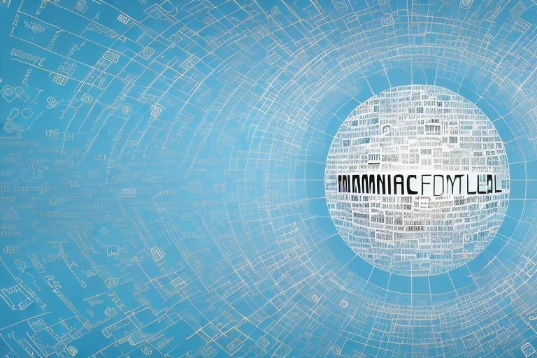 A digital landscape featuring iconic symbols of internet and digital marketing