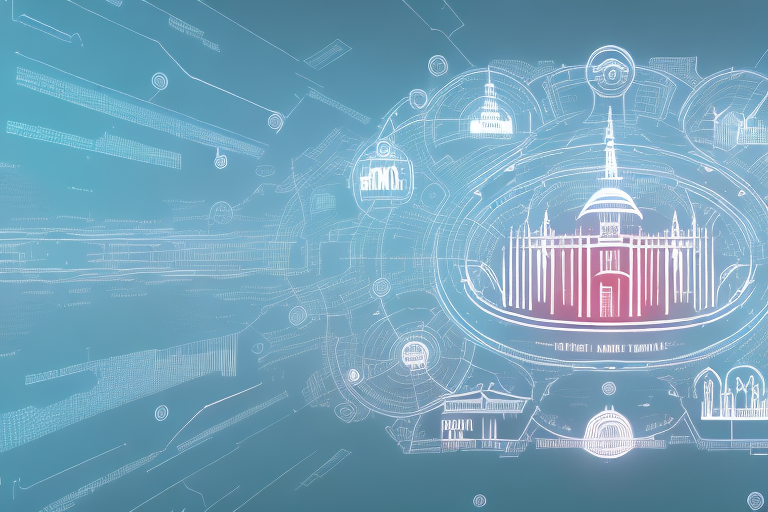 A digital landscape representing the internet