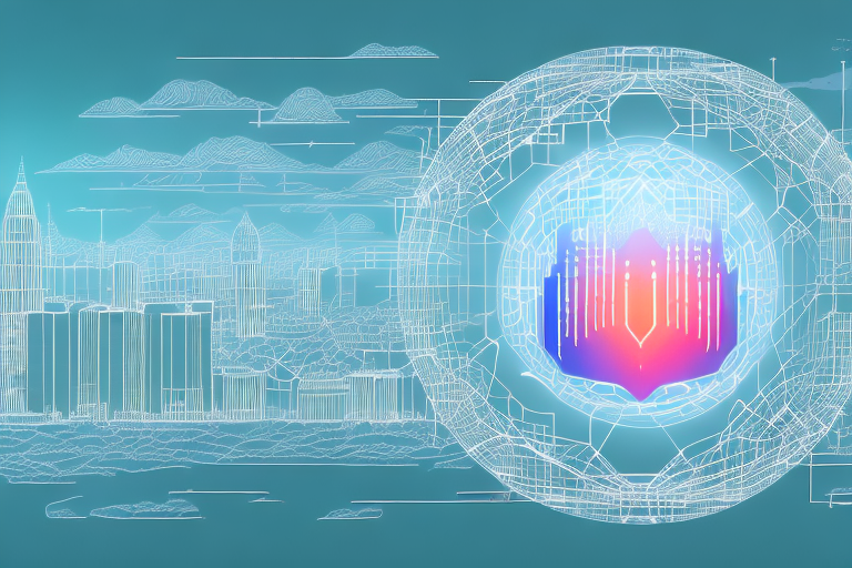 A digital landscape representing the internet