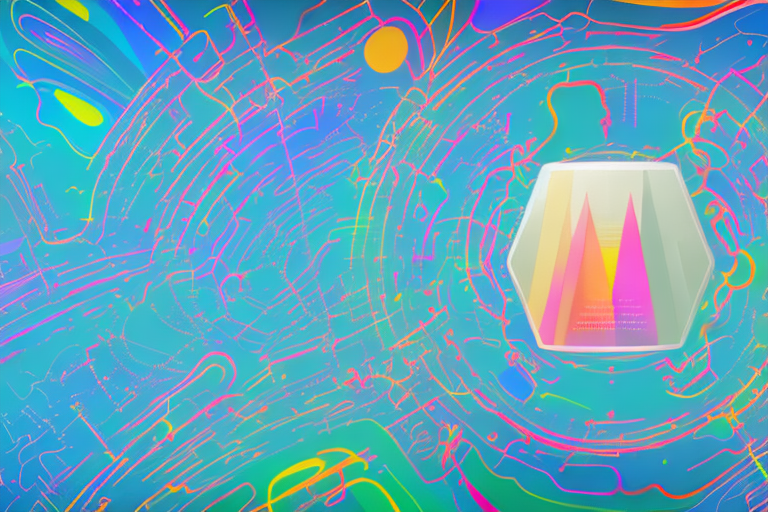 A vibrant digital landscape symbolizing the internet