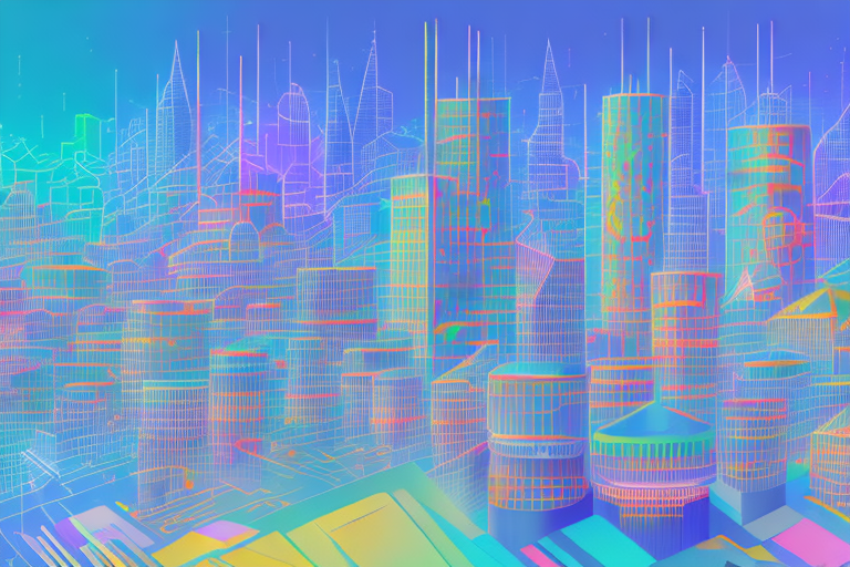 A vibrant digital cityscape