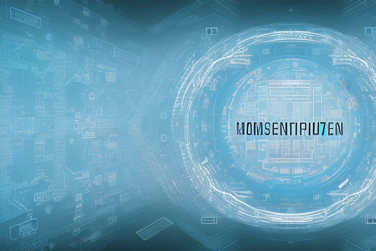 A digital landscape representing setzingen with various abstract symbols for internet agencies