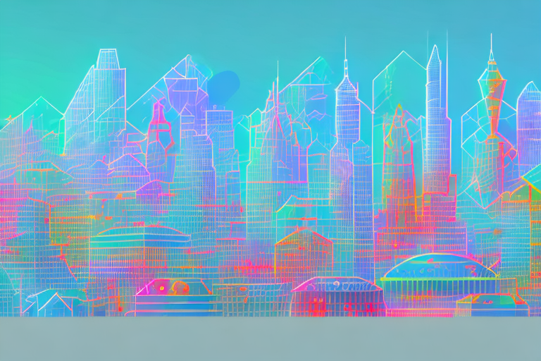 A vibrant digital cityscape