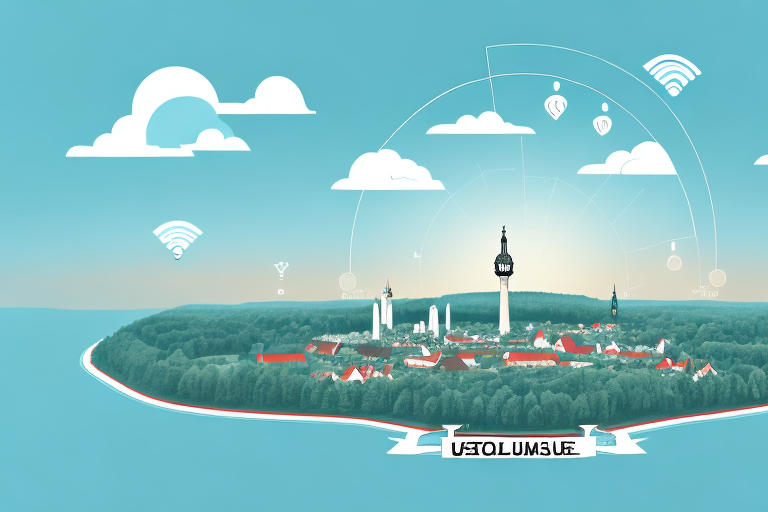 A scenic view of stolpe auf usedom with notable landmarks