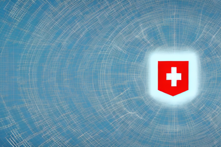 A digital landscape featuring various symbolic elements of internet agencies