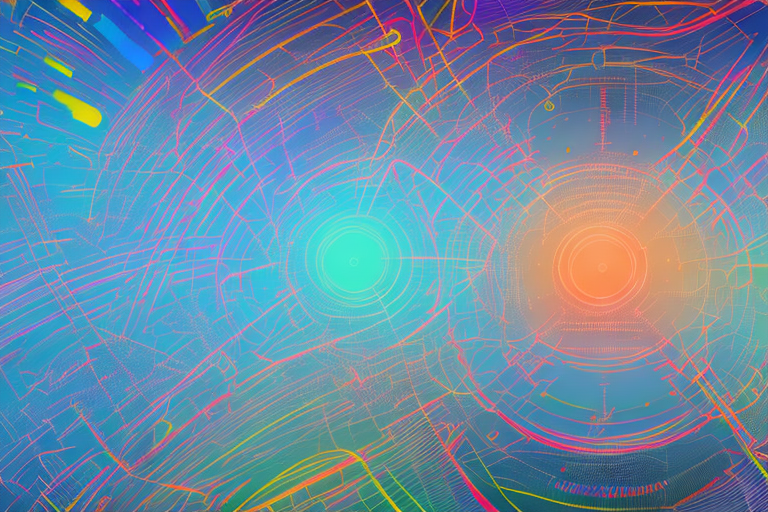 A vibrant digital landscape that symbolizes the internet