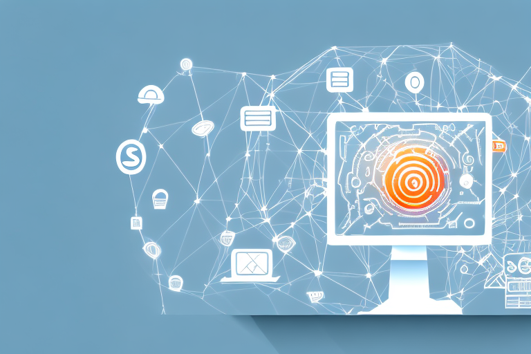 A picturesque sierksdorf landscape with various symbolic icons representing internet agencies