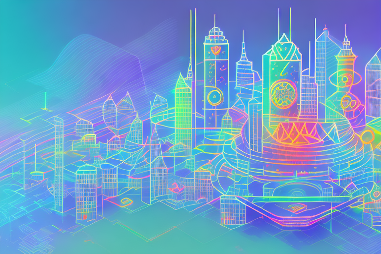 A vibrant digital cityscape