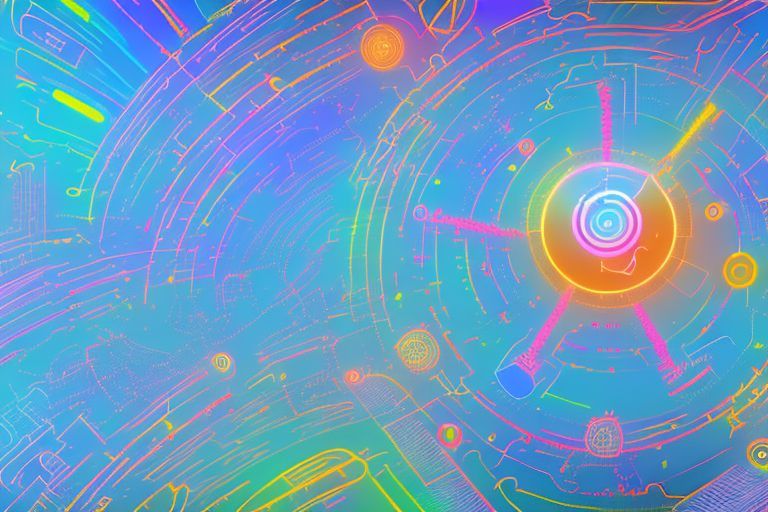 A vibrant digital landscape representing the internet