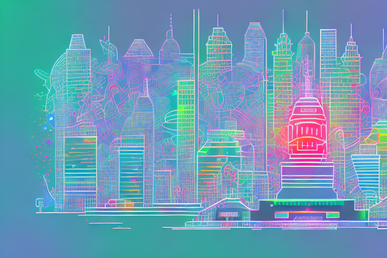 A vibrant digital cityscape representing schwentinental