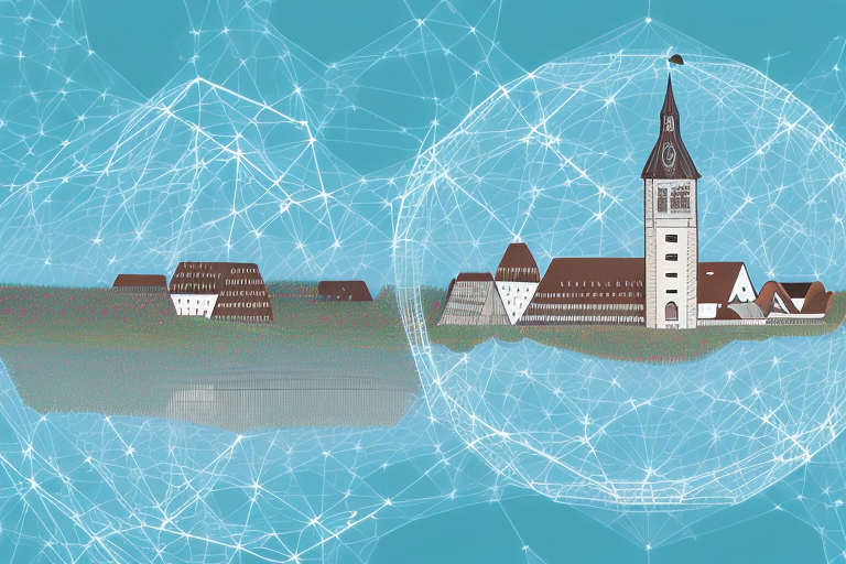 A digital landscape featuring iconic buildings of steinheim am albuch