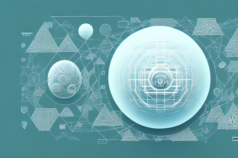 A digital landscape featuring symbolic elements of internet agencies
