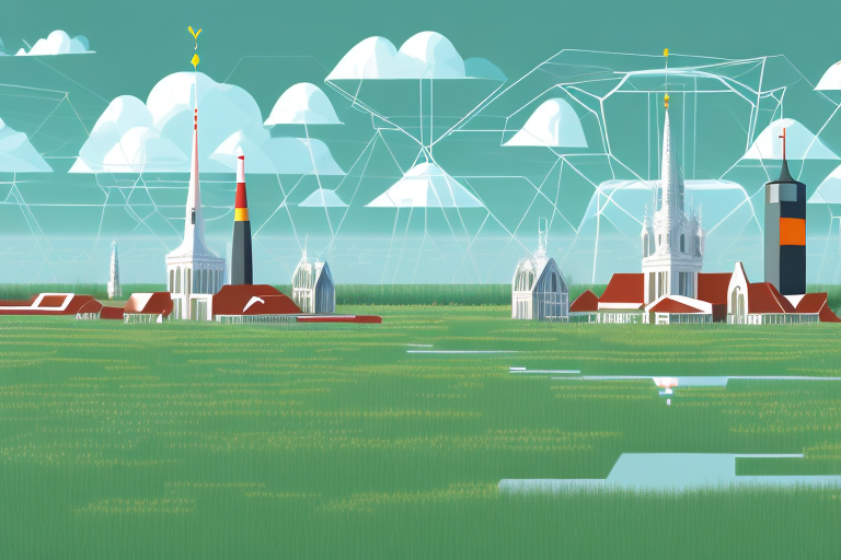 A digital landscape representing the internet