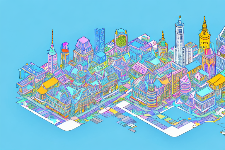 A vibrant cityscape representing st. johann