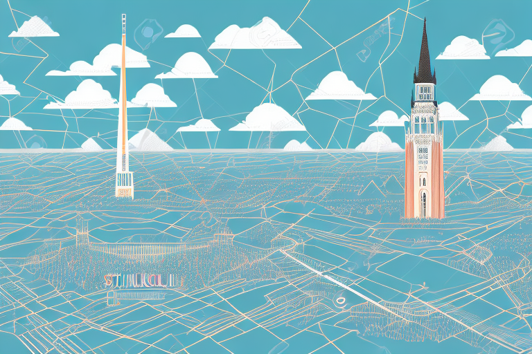 A digital landscape representing the internet