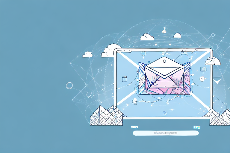 A picturesque st. märgen landscape with symbolic internet and digital marketing icons