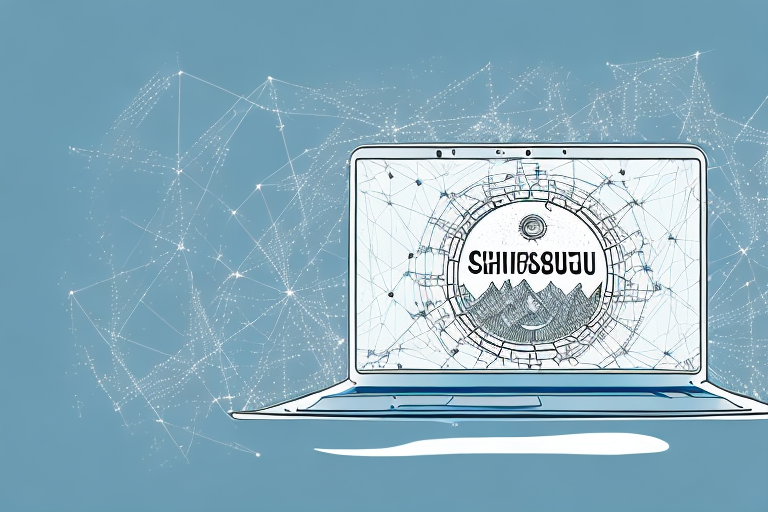 A picturesque schönau (pfalz) landscape with symbolic elements representing the internet and digital agencies