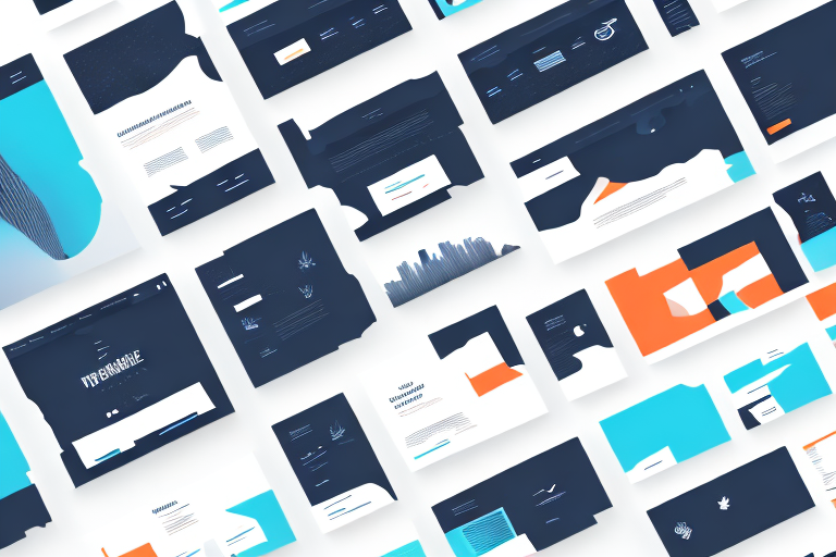 Various website templates in different styles and colors